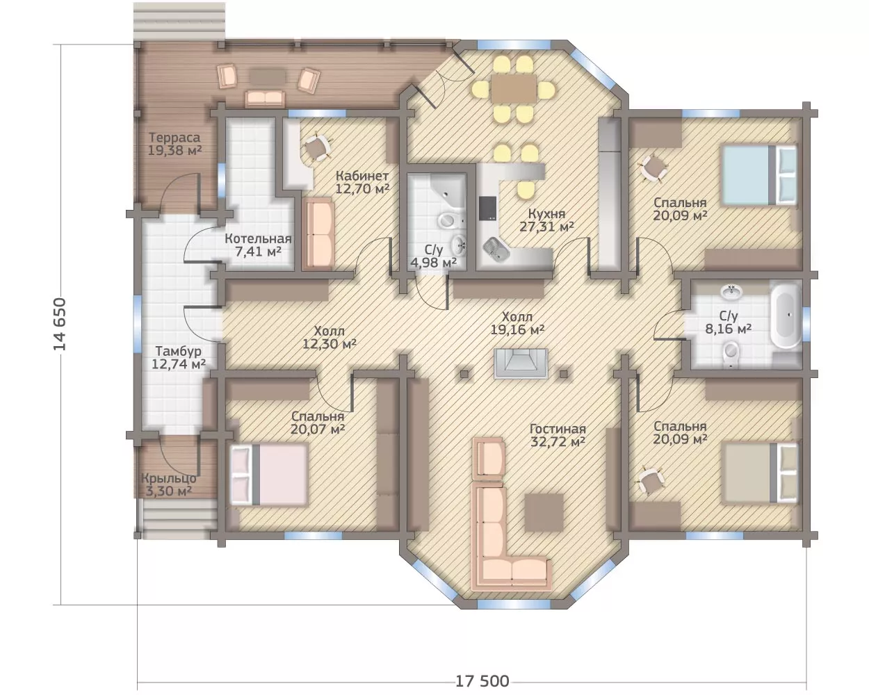 Планировки одноэтажных домов 200-250 кв м